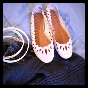 Off-white snakeskin flats